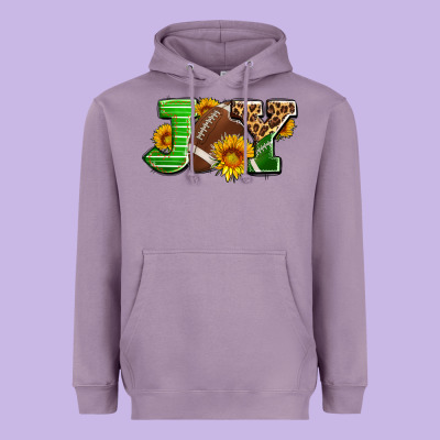 Joy With Football Ball And Sunflower Ado Heavyweight Hoodie Designed By Adodesignshop