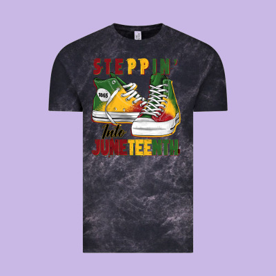 Steppin' Into Juneteenth Vintage Tee Designed By Barkaloodesign
