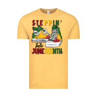 Vintage Mustard steppin' into juneteenth Vintage Tee - BarkalooDesign