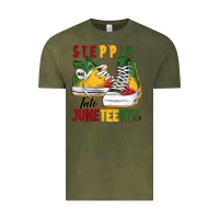 Vintage Olive steppin' into juneteenth Vintage Tee - BarkalooDesign