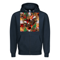Navy christmas horse leopard tartan Zipper Hoodie - FaDigitalArtStudio