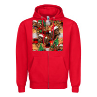 Red christmas horse leopard tartan Zipper Hoodie - FaDigitalArtStudio