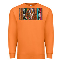 Carrot western horses gemstone horse cowhide leopard floral background licens Premium Sweatshirt - Artiststas