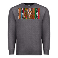 Charcoal Heather western horses gemstone horse cowhide leopard floral background licens Premium Sweatshirt - Artiststas