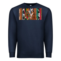 Navy western horses gemstone horse cowhide leopard floral background licens Premium Sweatshirt - Artiststas