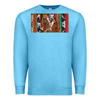 Ocean Blue western horses gemstone horse cowhide leopard floral background licens Premium Sweatshirt - Artiststas