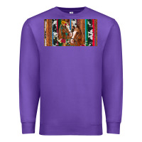 Purple western horses gemstone horse cowhide leopard floral background licens Premium Sweatshirt - Artiststas