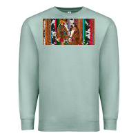 Seafoam western horses gemstone horse cowhide leopard floral background licens Premium Sweatshirt - Artiststas