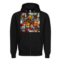 Black christmas horse leopard tartan Zipper Hoodie - FaDigitalArtStudio