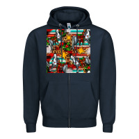 Navy christmas horse leopard tartan Zipper Hoodie - FaDigitalArtStudio