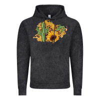 Vintage Black cactus leopard sunflower glitter  patch Vintage Hoodie - AdoDesignShop