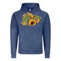 Vintage Denim cactus leopard sunflower glitter  patch Vintage Hoodie - AdoDesignShop
