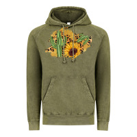Vintage Olive cactus leopard sunflower glitter  patch Vintage Hoodie - AdoDesignShop