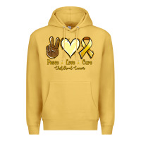 Antique Gold Peace love cure Bone Cancer Premium Hoodie - NancyCooperArtShop