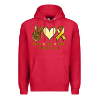 Cardinal Peace love cure Bone Cancer Premium Hoodie - NancyCooperArtShop
