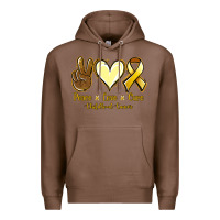 Chestnut Peace love cure Bone Cancer Premium Hoodie - NancyCooperArtShop