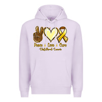 Lilac Peace love cure Bone Cancer Premium Hoodie - NancyCooperArtShop