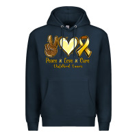 Navy Peace love cure Bone Cancer Premium Hoodie - NancyCooperArtShop