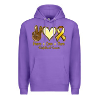 Purple Peace love cure Bone Cancer Premium Hoodie - NancyCooperArtShop