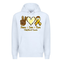 White Peace love cure Bone Cancer Premium Hoodie - NancyCooperArtShop