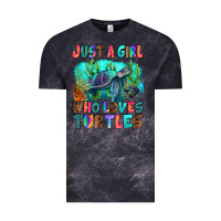 Cloud Black just a girl who loves turtles Vintage Tee - RanaPortraitStore