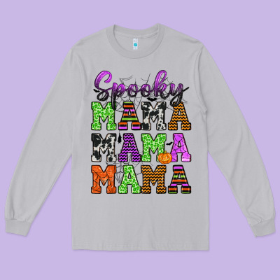 Spooky Mama Long Sleeve Tee Designed By Texasbilliewilder