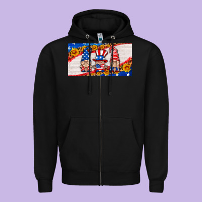 Usa Gnome License Plate Zipper Hoodie Designed By Hra Design Shop