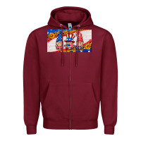 Burgundy usa gnome license plate Zipper Hoodie - HRA Design Shop