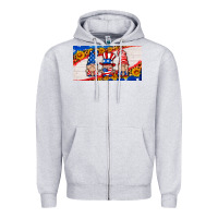 Heather Grey usa gnome license plate Zipper Hoodie - HRA Design Shop