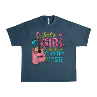Midnight Navy just a girl who loves country music Urban Heavy Tee - texasbilliewilder