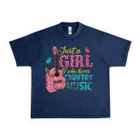 Navy just a girl who loves country music Urban Heavy Tee - texasbilliewilder