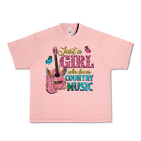 Salmon just a girl who loves country music Urban Heavy Tee - texasbilliewilder