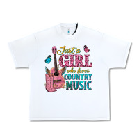 White just a girl who loves country music Urban Heavy Tee - texasbilliewilder