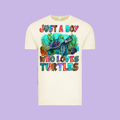Vintage Tee just a boy who loves turtles