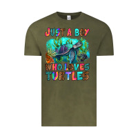 Vintage Olive just a boy who loves turtles Vintage Tee - RanaPortraitStore