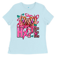 Baby Blue hope with woman hands Ladies Tee - AdoDesignShop