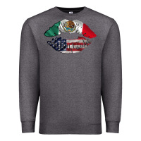 Charcoal Heather mexico usa lips Premium Sweatshirt - AdoDesignShop