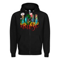 Black christmas icu nurse Zipper Hoodie - FaDigitalArtStudio
