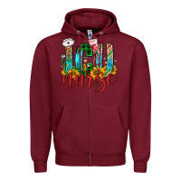 Burgundy christmas icu nurse Zipper Hoodie - FaDigitalArtStudio