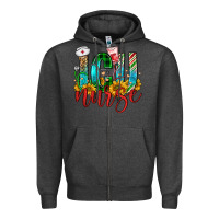 Charcoal Heather christmas icu nurse Zipper Hoodie - FaDigitalArtStudio