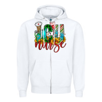 White christmas icu nurse Zipper Hoodie - FaDigitalArtStudio