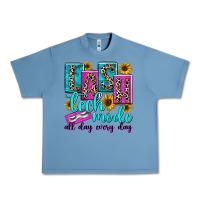 Pebble Blue lash tech mode all day every day Urban Heavy Tee - texasbilliewilder