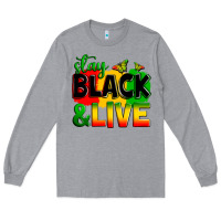 Heather Grey stay black and live Long Sleeve Tee - Zillion Design Studio