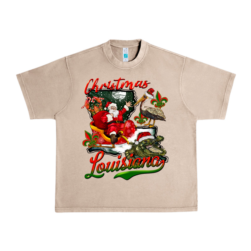 Louisiana Christmas With Santa Urban Heavy Tee by BarkalooDesign | Teevron
