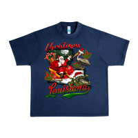 Navy louisiana christmas with santa Urban Heavy Tee - BarkalooDesign