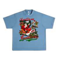 Pebble Blue louisiana christmas with santa Urban Heavy Tee - BarkalooDesign