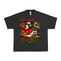 Pigment Black louisiana christmas with santa Urban Heavy Tee - BarkalooDesign