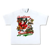 White louisiana christmas with santa Urban Heavy Tee - BarkalooDesign