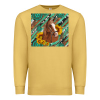 Antique Gold western horse with gemstone and sunflower Premium Sweatshirt - Artiststas