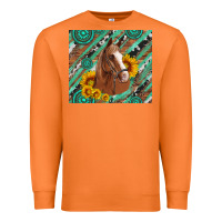 Carrot western horse with gemstone and sunflower Premium Sweatshirt - Artiststas